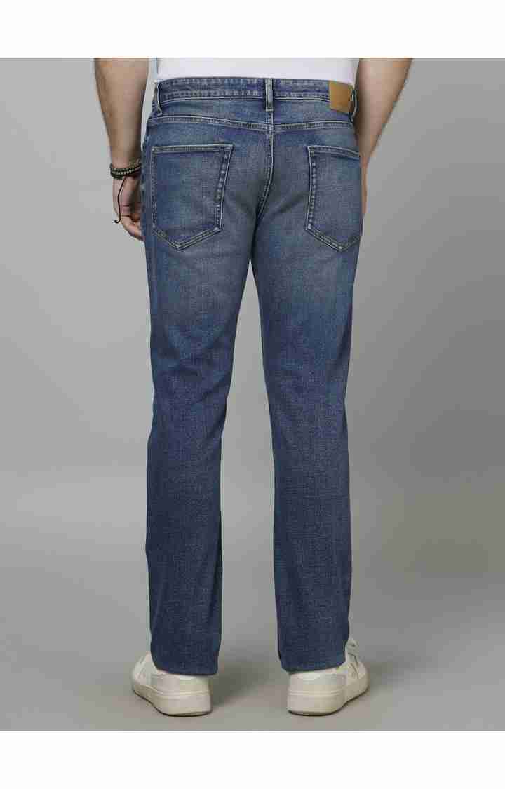 Navy Blue Straight Slim Fit Jeans