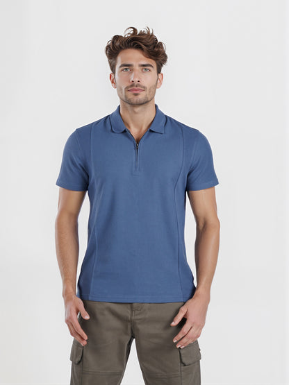 Celio* Men Blue Solid Regular Fit Fashion Tshirt