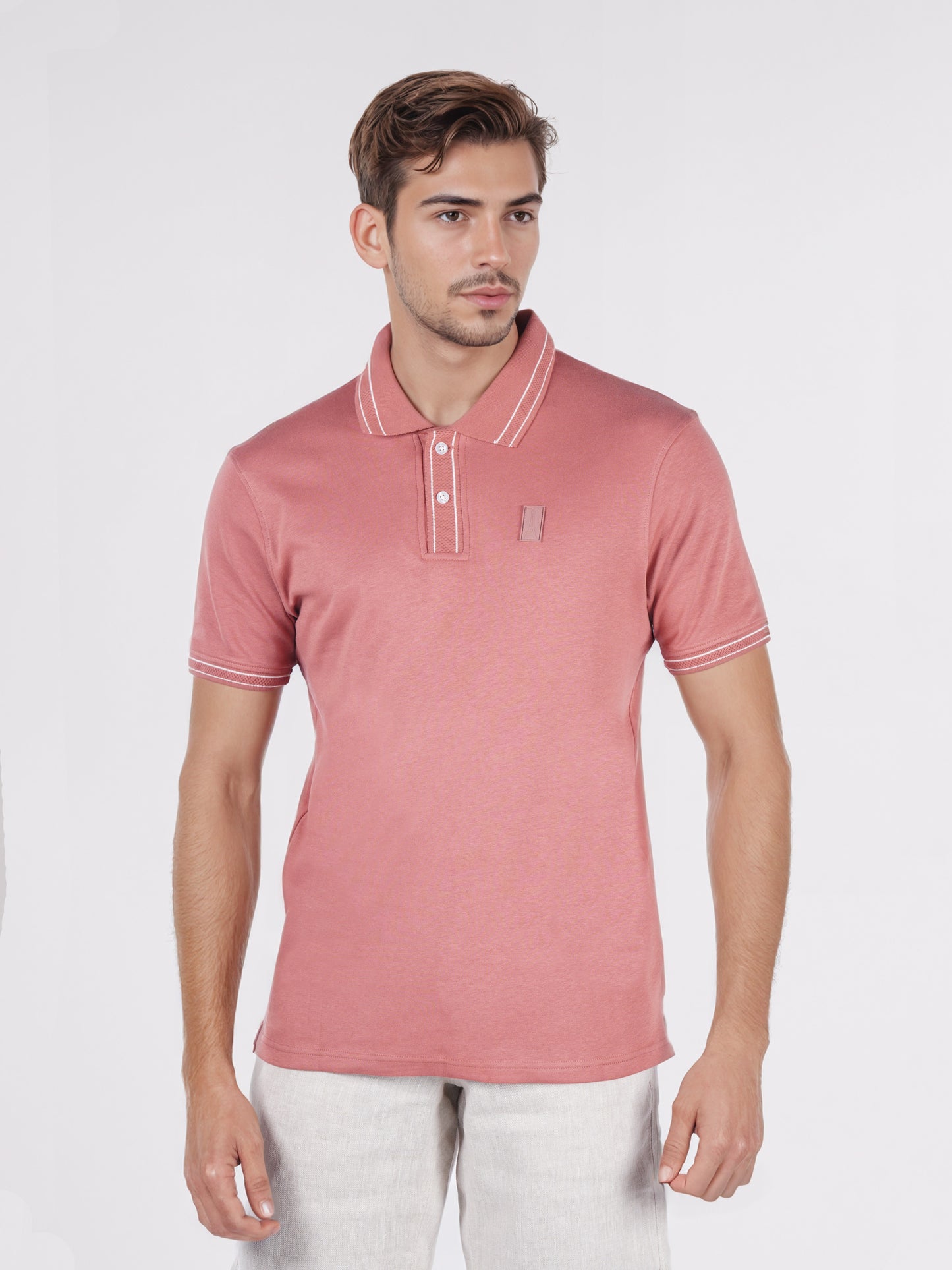 Celio* Men Pink Solid Regular Fit Cotton T-Shirts