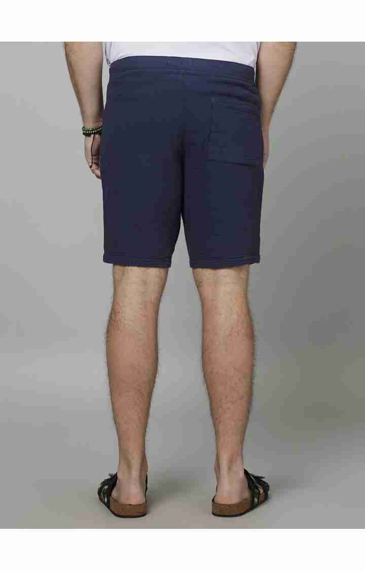 Navy Blue Regular Fit Shorts