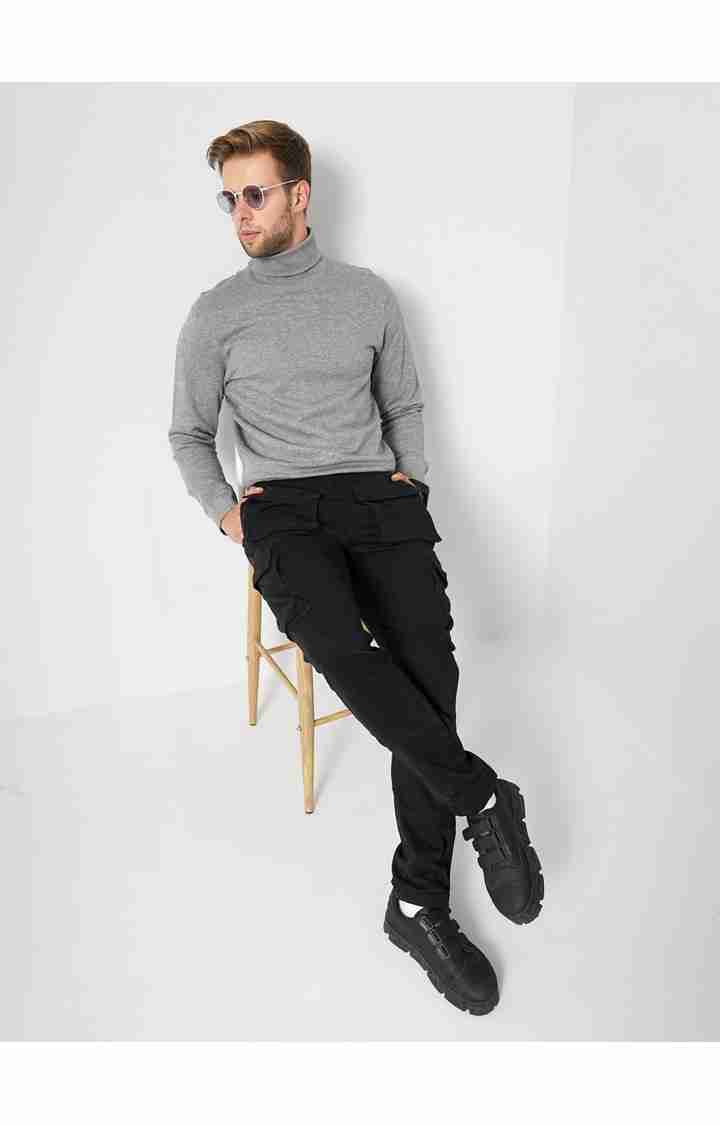 Black Regular Fit Trousers