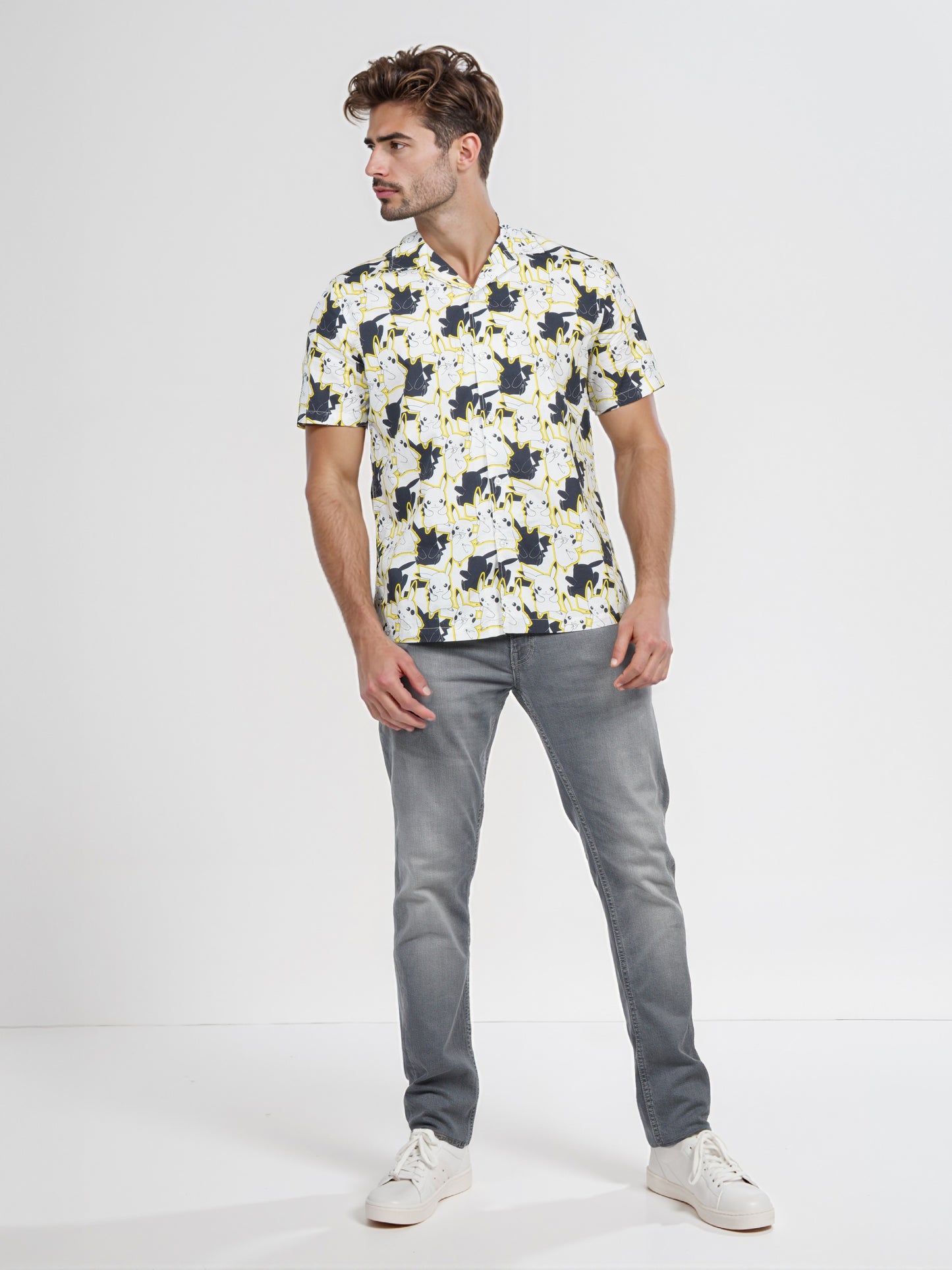 Celio* Pokemon Men Multi Printed Regular Fit Cotton Shirt