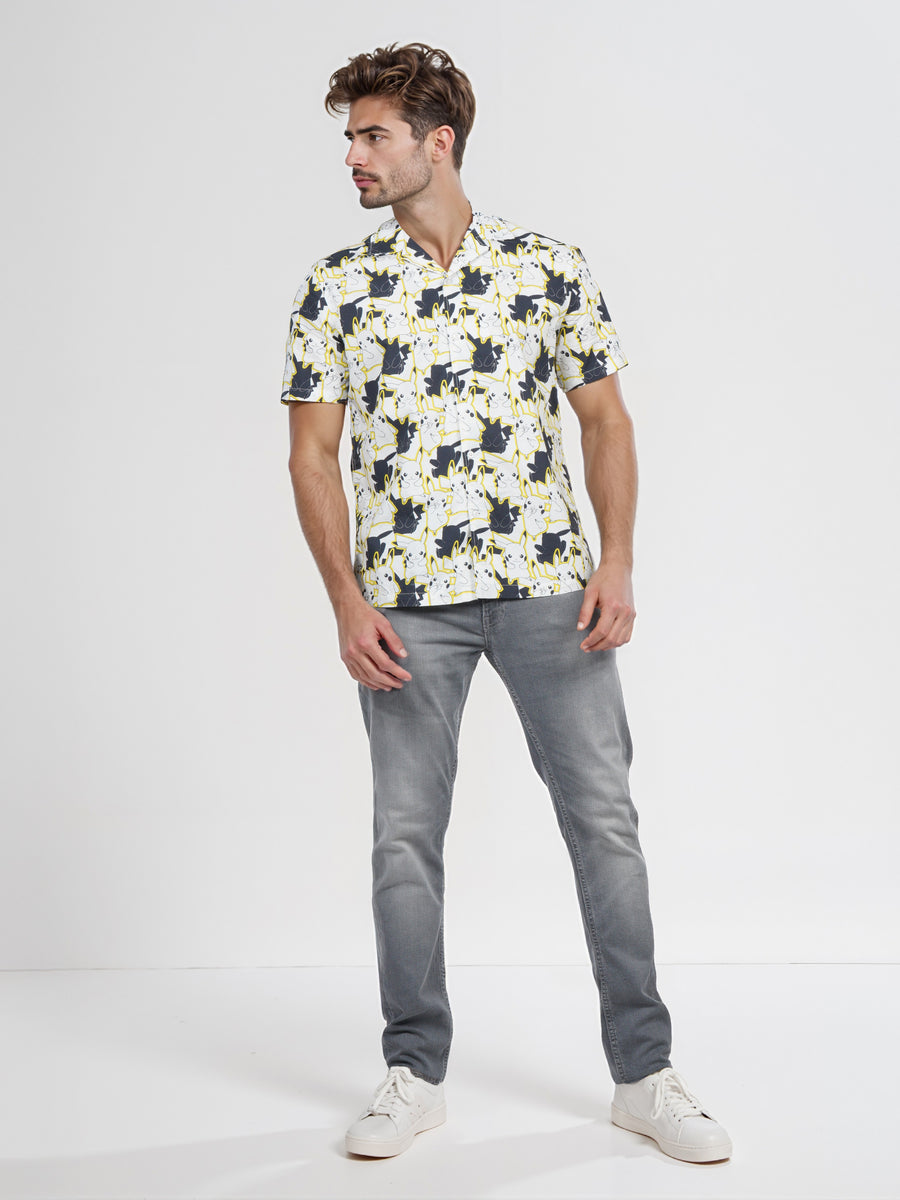 Celio* Pokemon Men Multi Printed Regular Fit Cotton Shirt