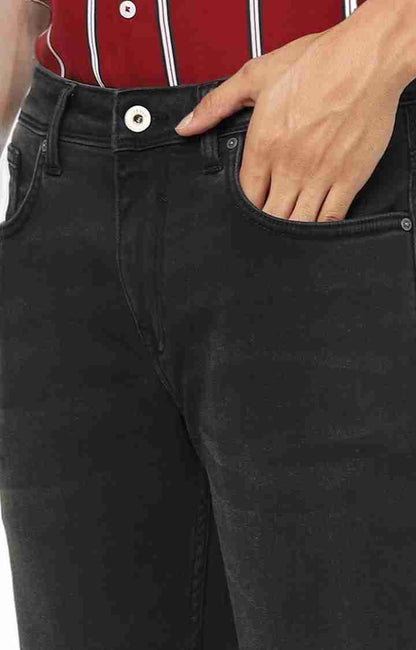 Black Straight Slim Fit Jeans