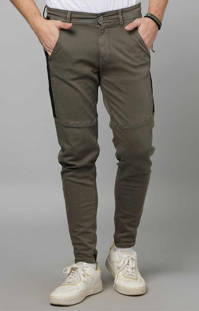 Celio* Cotton-Blend Skinny Fit Olive Jean
