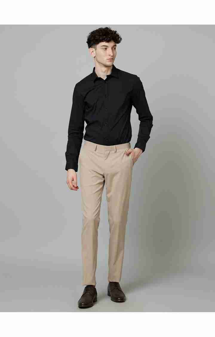 Beige Slim Fit Trousers