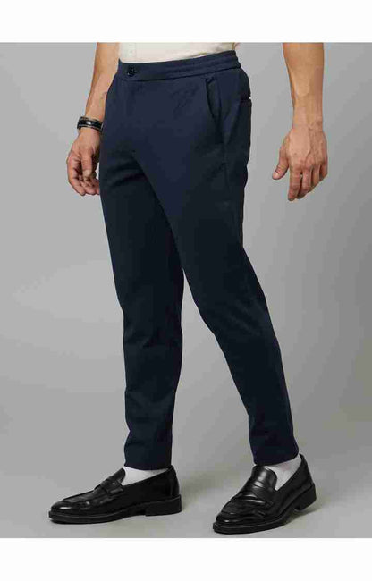 Navy Blue Slim Fit Trousers