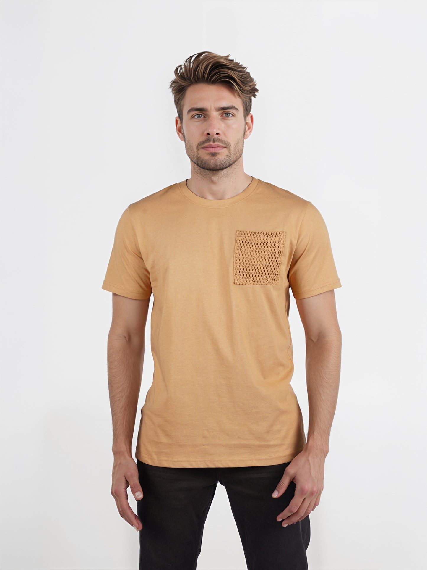 Celio* Solid Regular Fit Cotton Brown T-Shirt