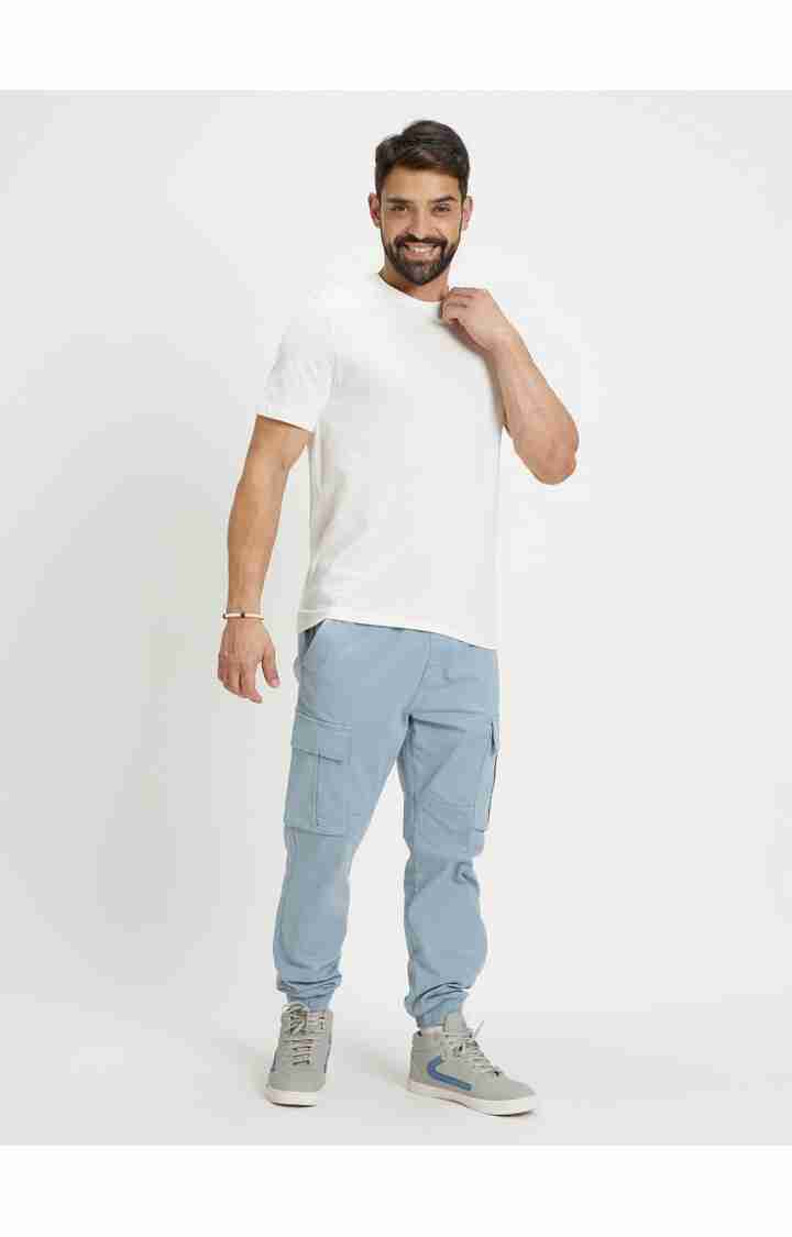 Blue Regular Fit Cargos