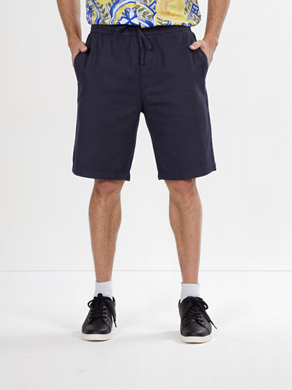 Celio* Cotton Regular Fit Navy Blue Bermuda