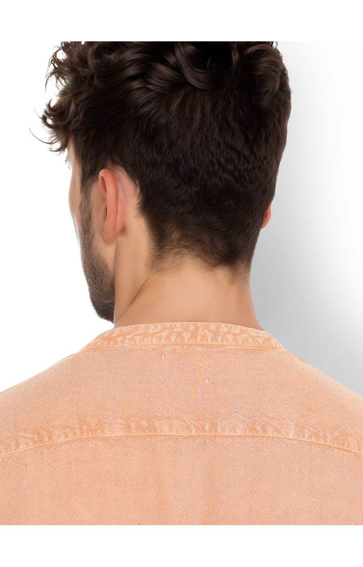 Celio* Solid Regular Fit Cotton Brown Shirt