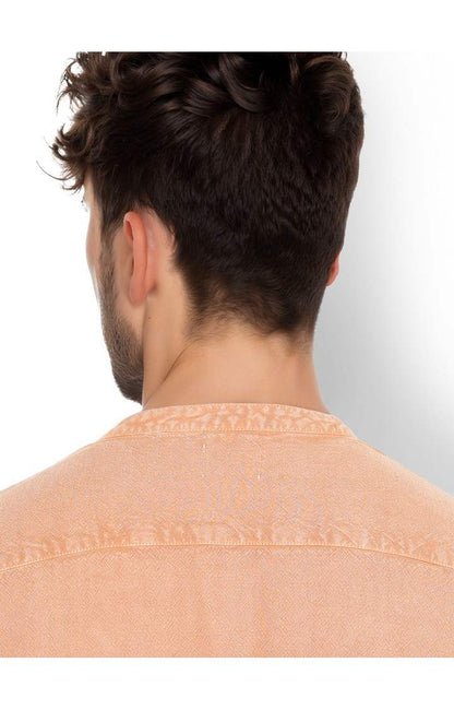 Celio* Solid Regular Fit Cotton Brown Shirt