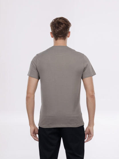 Celio* Men Brown Solid Regular Fit Cotton T-Shirt