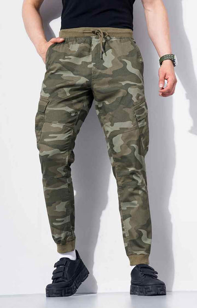 Celio* Camouflage Regular Fit Olive Trouser