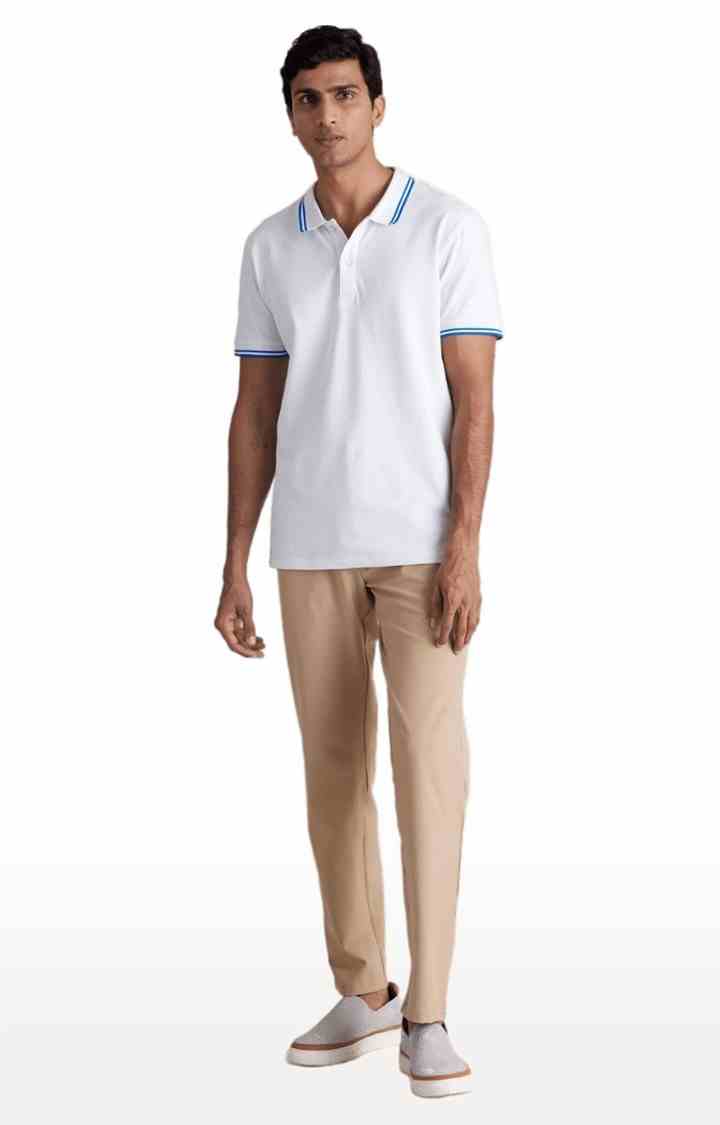 Beige Regular Fit Trousers