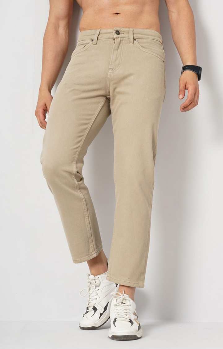 Beige Regular Fit Jeans