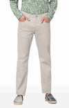 Celio* Cotton-Blend Regular Fit Beige Trouser