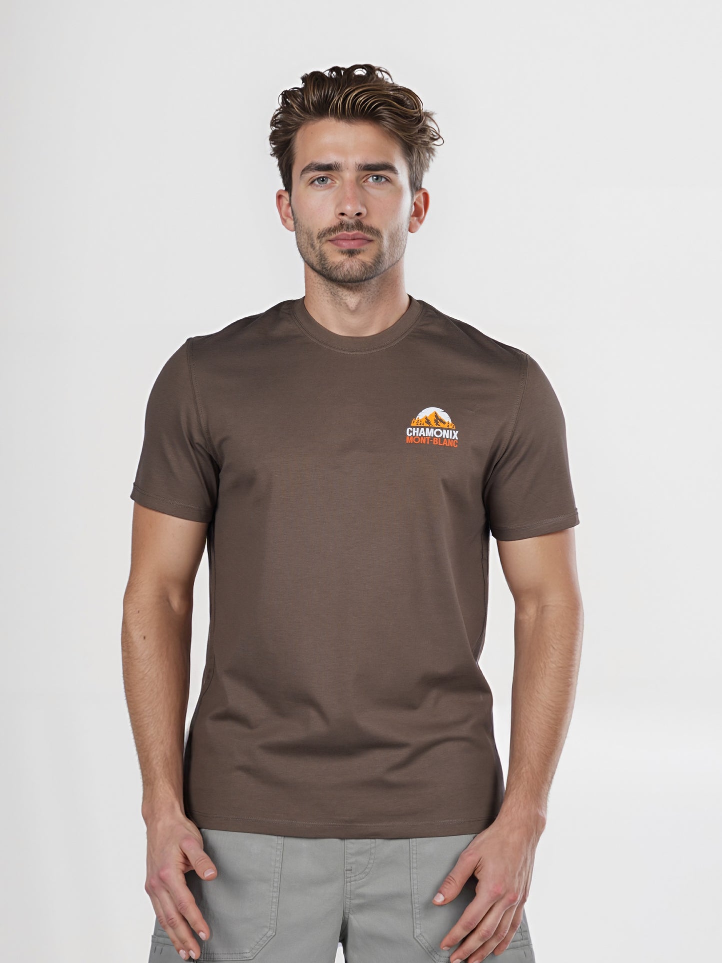 Celio* Chamonix Regular Fit Cotton Olive T-Shirt