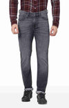 Celio* Cotton-Blend Straight Slim Fit Black Jean