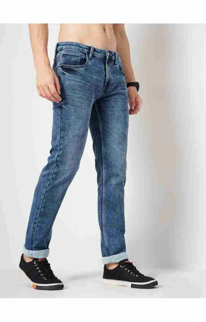 Blue Straight Slim Fit Jeans