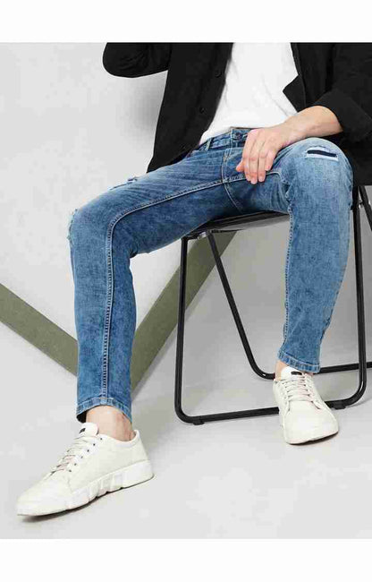 Blue Skinny Ankle Length Jeans