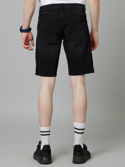 Celio* Men Black Solid Regular Fit Cotton Shorts