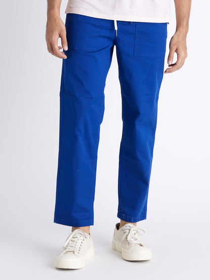 Celio* Men Blue Solid Slim Fit Cotton Trousers