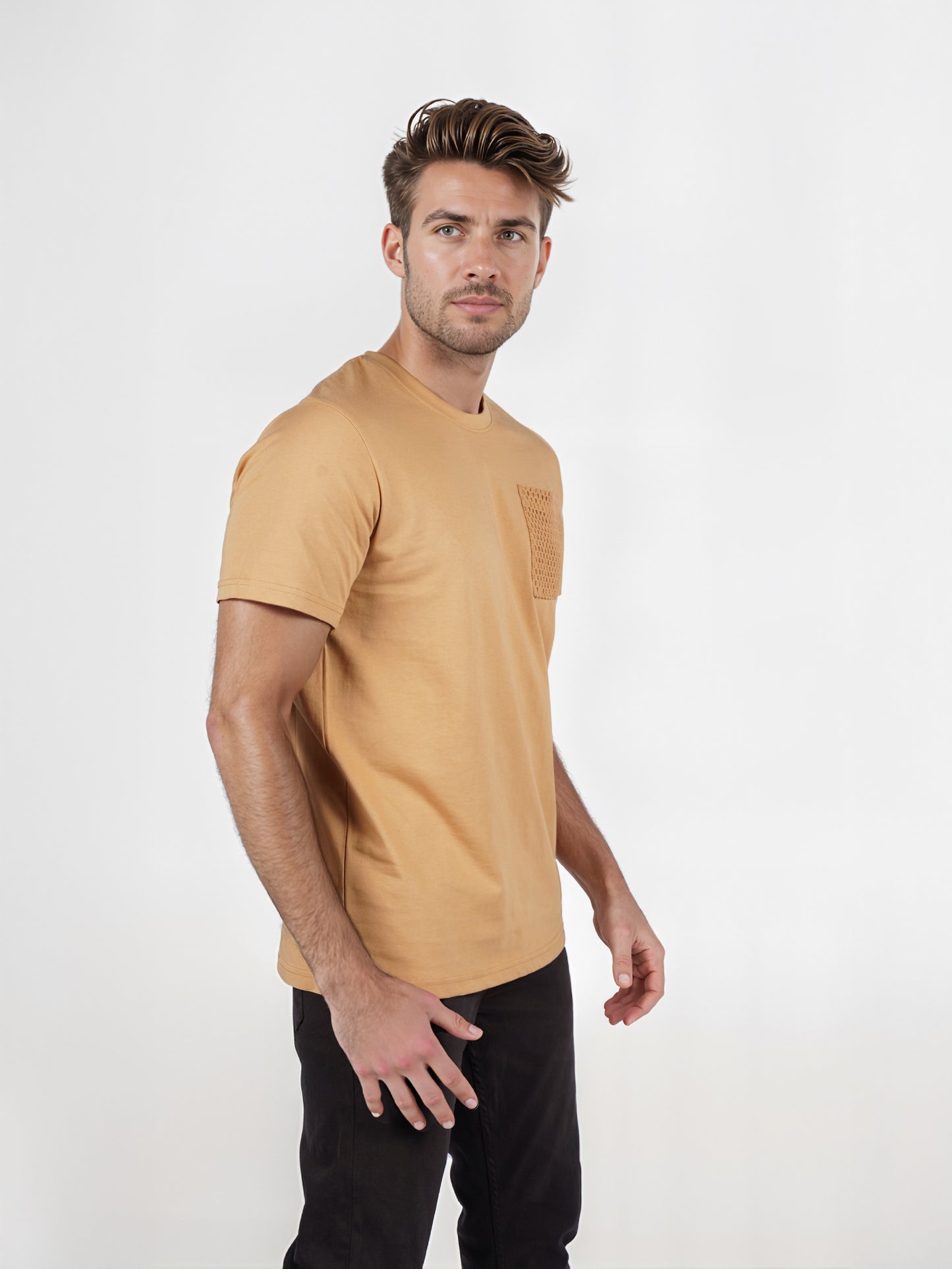 Celio* Solid Regular Fit Cotton Brown T-Shirt