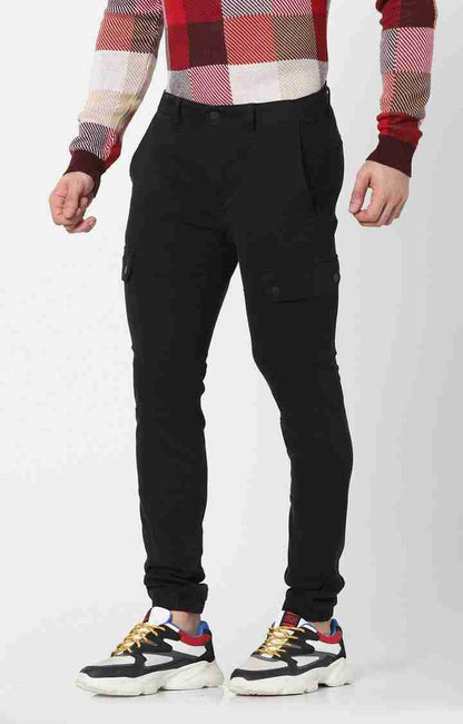 Black Slim Fit Cargos