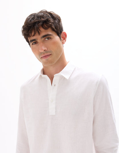 Celio* Men White Solid Regular Fit Cotton Shirt