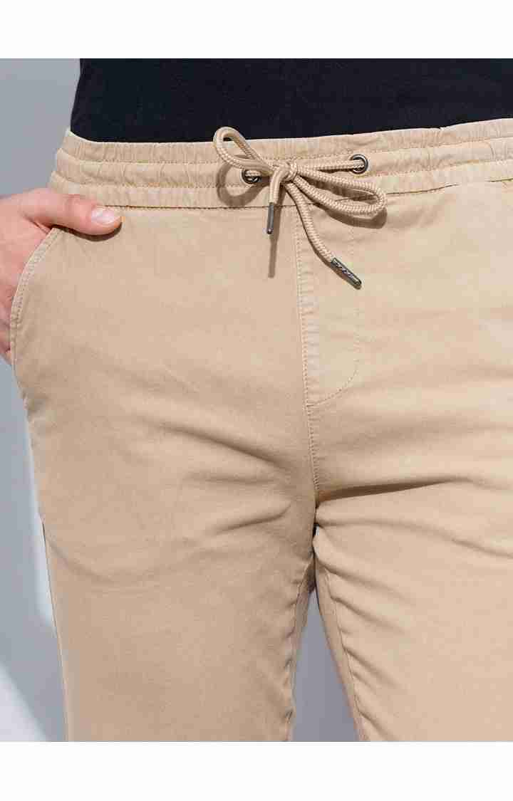 Beige Slim Fit Trousers