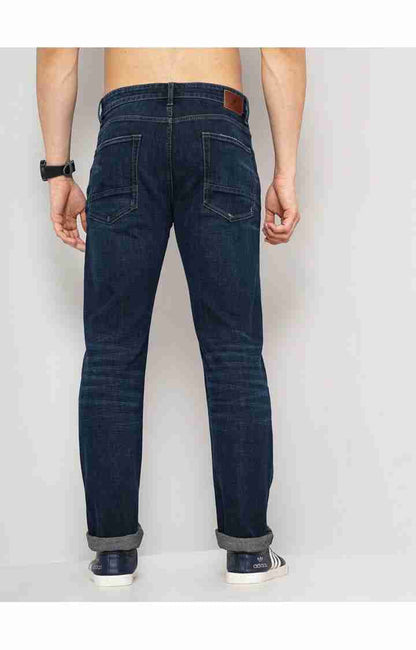 Navy Blue Straight Slim Fit Soft Touch Jeans