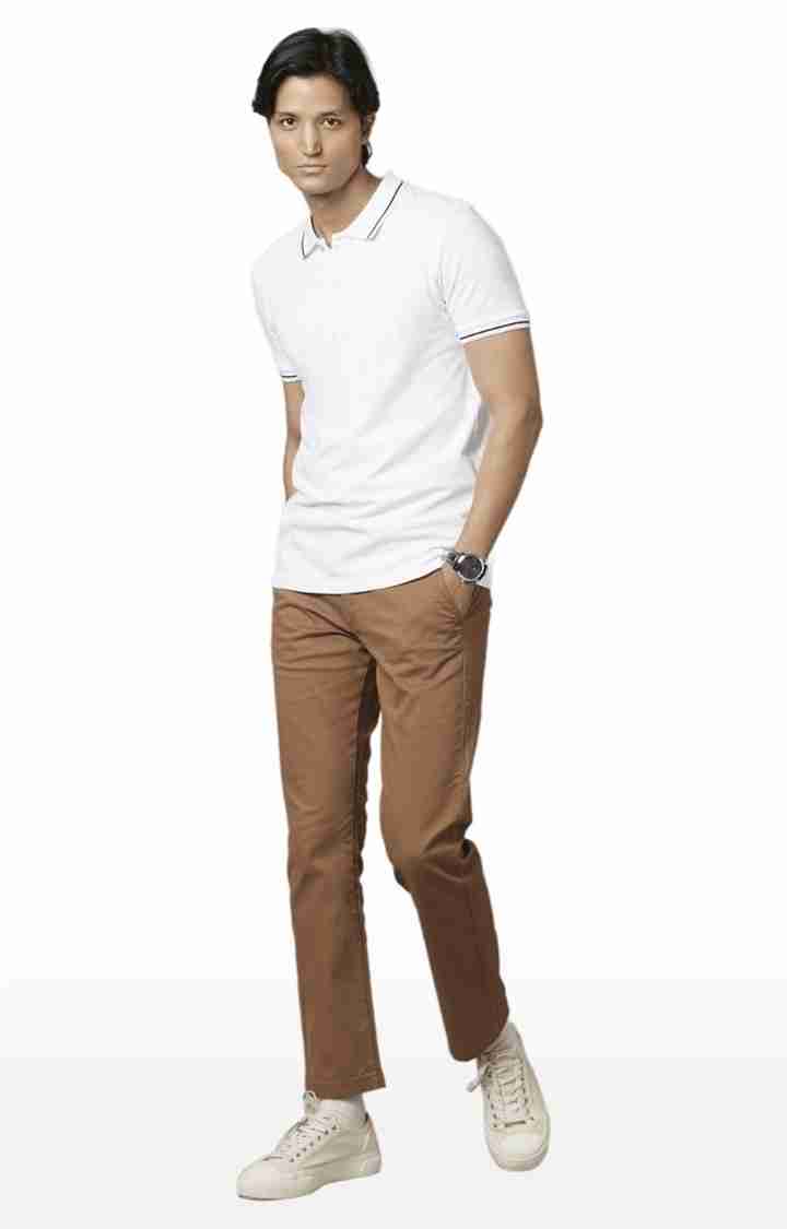 Brown Straight Fit Trousers