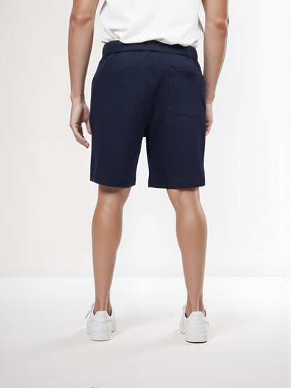 Celio* Men Navy Blue Solid Regular Fit Polyester Bermuda