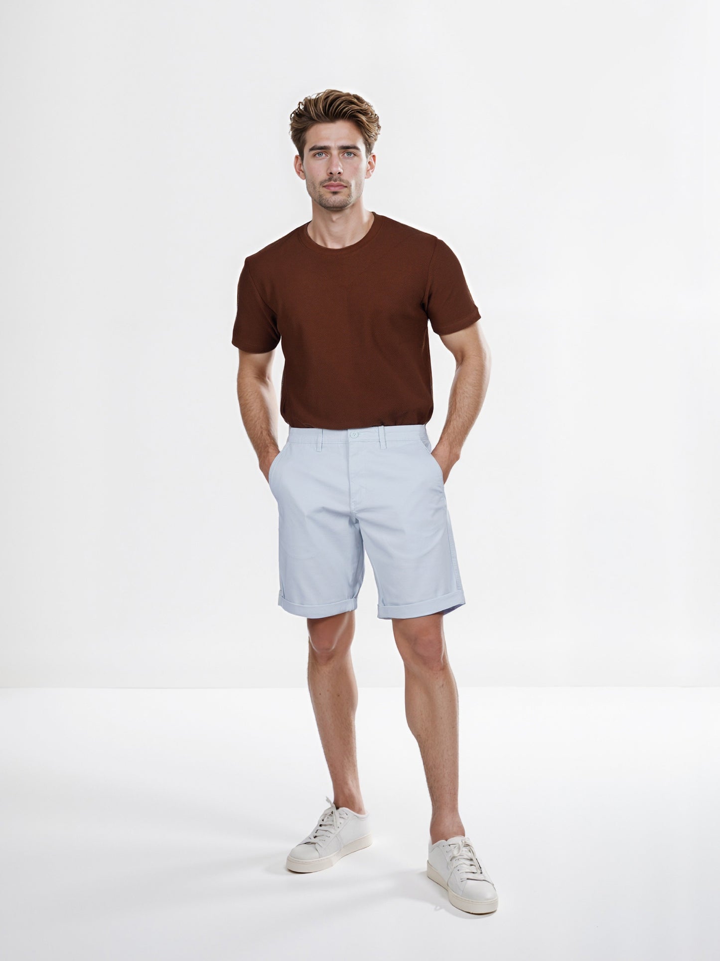 Celio* Cotton Regular Fit Blue Bermuda