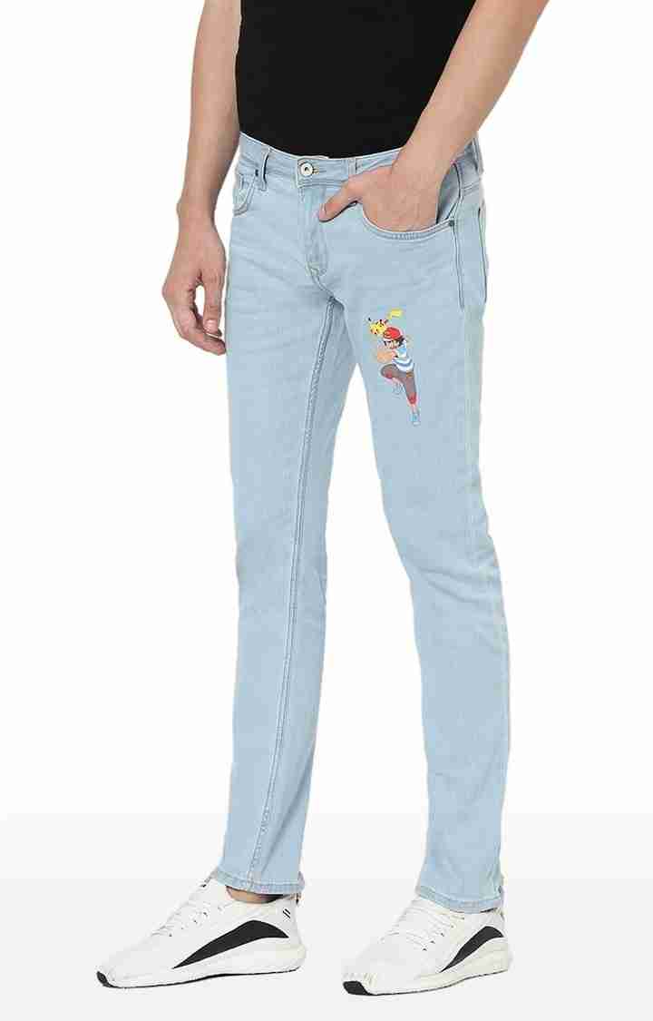 Pokemon - Blue Printed Cotton Jeans