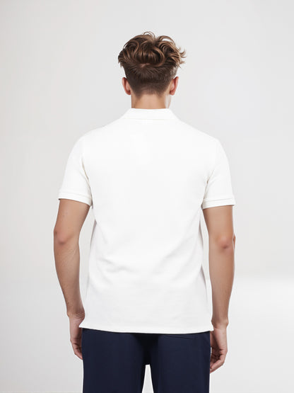 Celio* Men White Solid Regular Fit Cotton T-shirt
