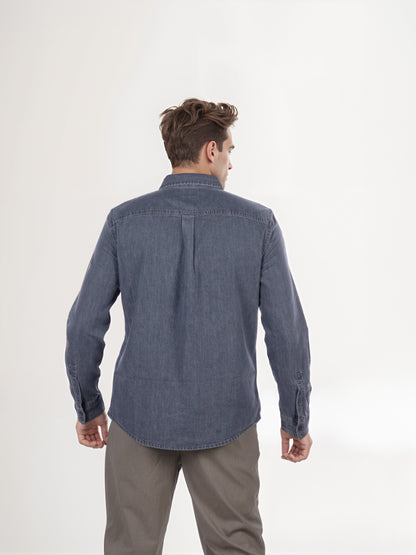 Celio* Men Grey Solid Regular Fit Cotton Shirt