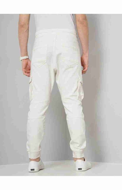 White Regular Fit Cargos