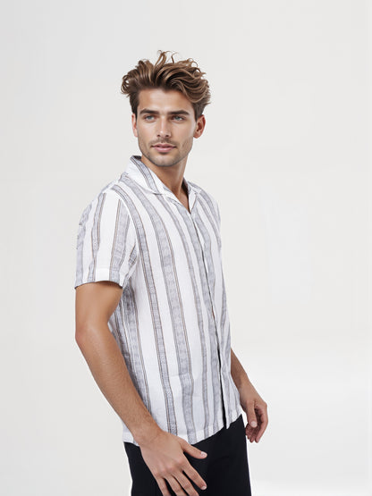 Celio* Men Grey Printed Regular Fit Cotton Shirt