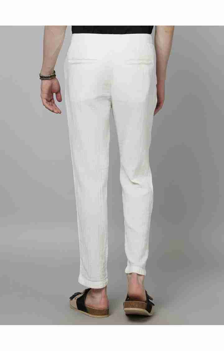 White Slim Fit Trousers