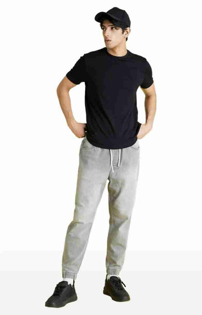 Grey Skinny Fit Denim Joggers