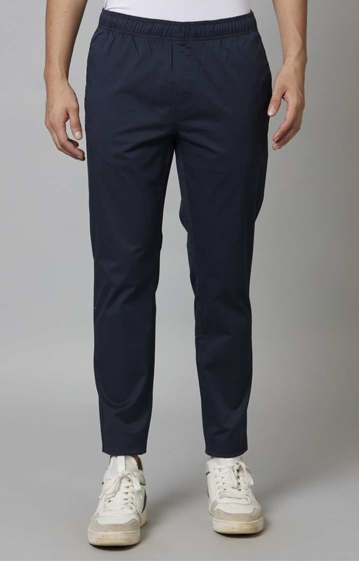 Navy Blue Slim Fit Trousers