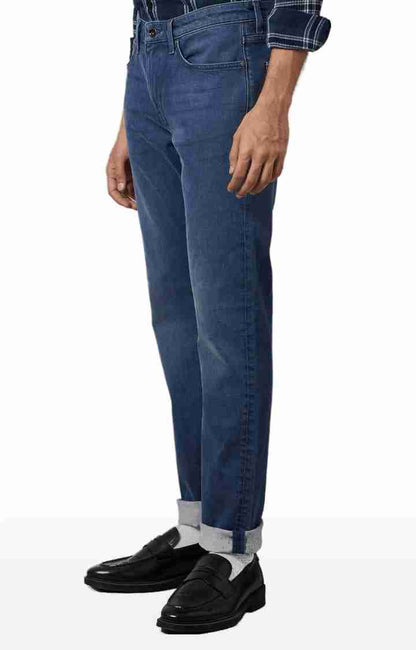 Navy Blue Straight Slim Fit Jeans