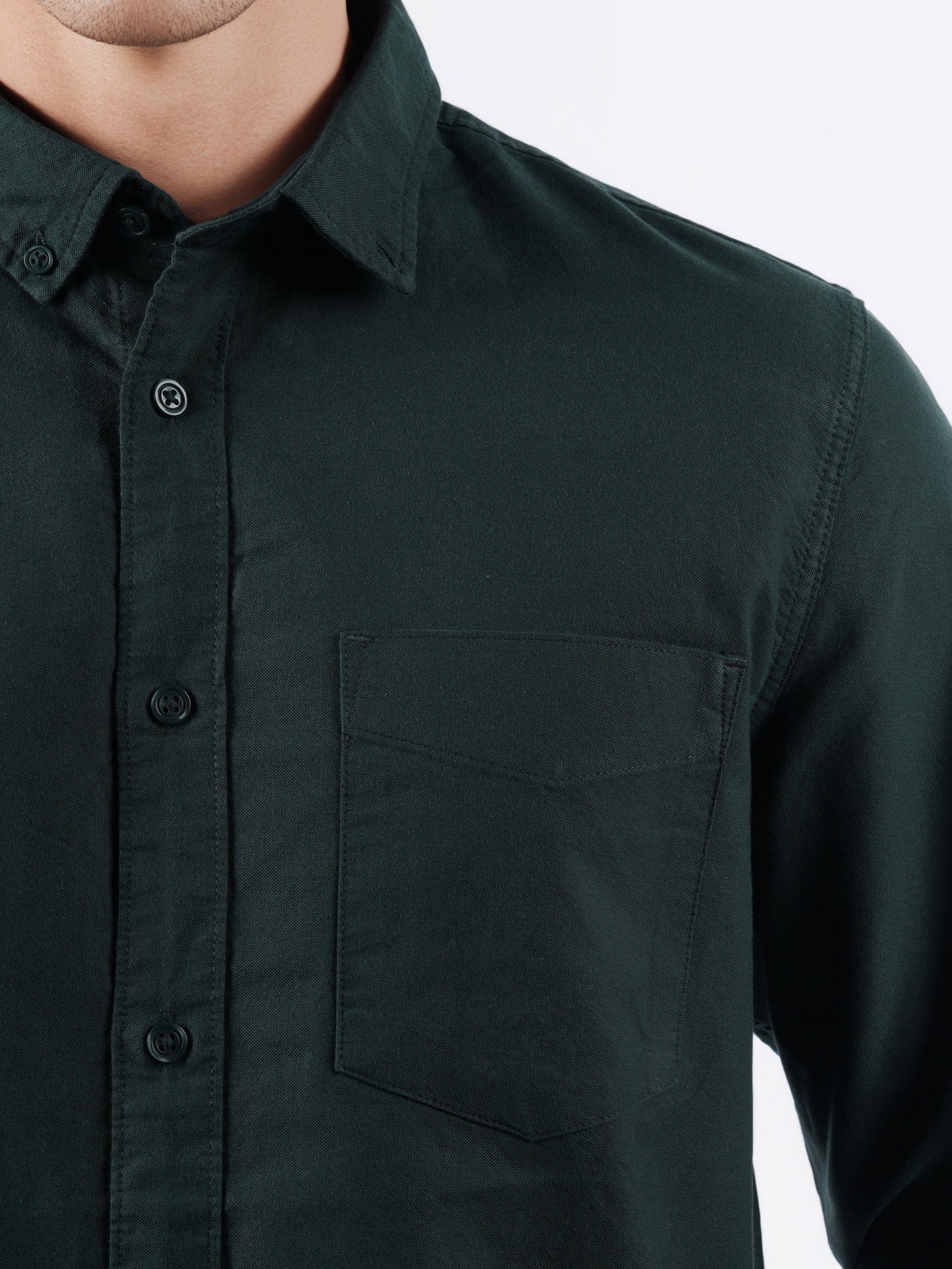 Celio* Men Olive Solid Regular Fit Cotton Shirts