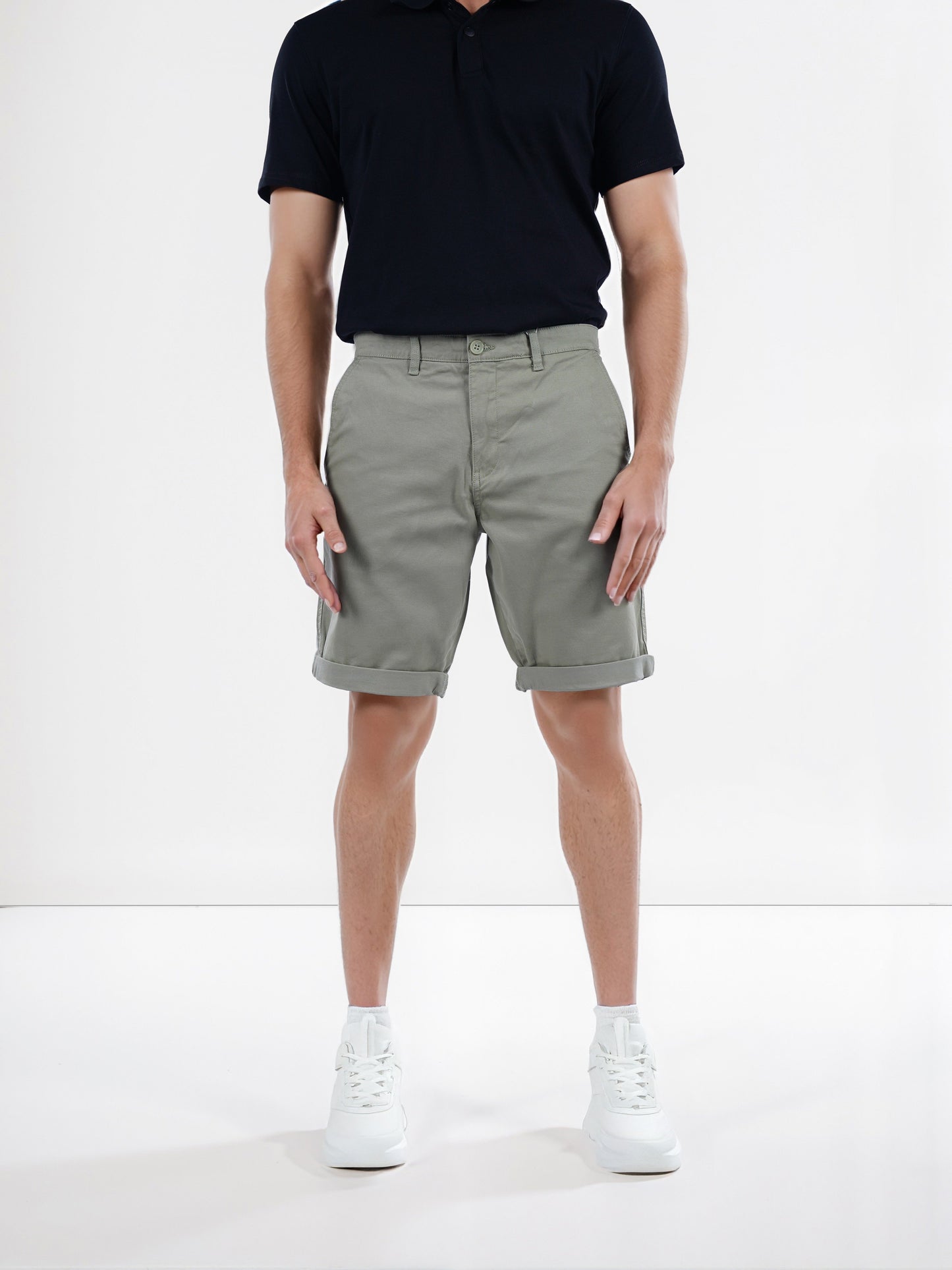 Celio* Cotton Regular Fit Green Bermuda