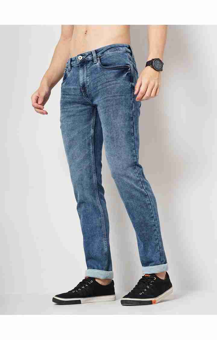 Blue Straight Slim Fit Jeans