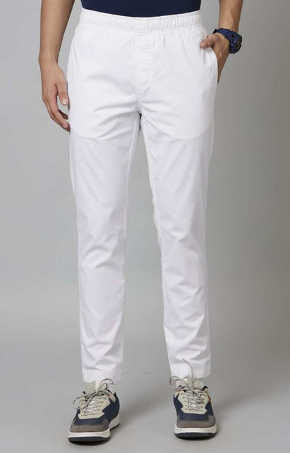 White Slim Fit Trousers