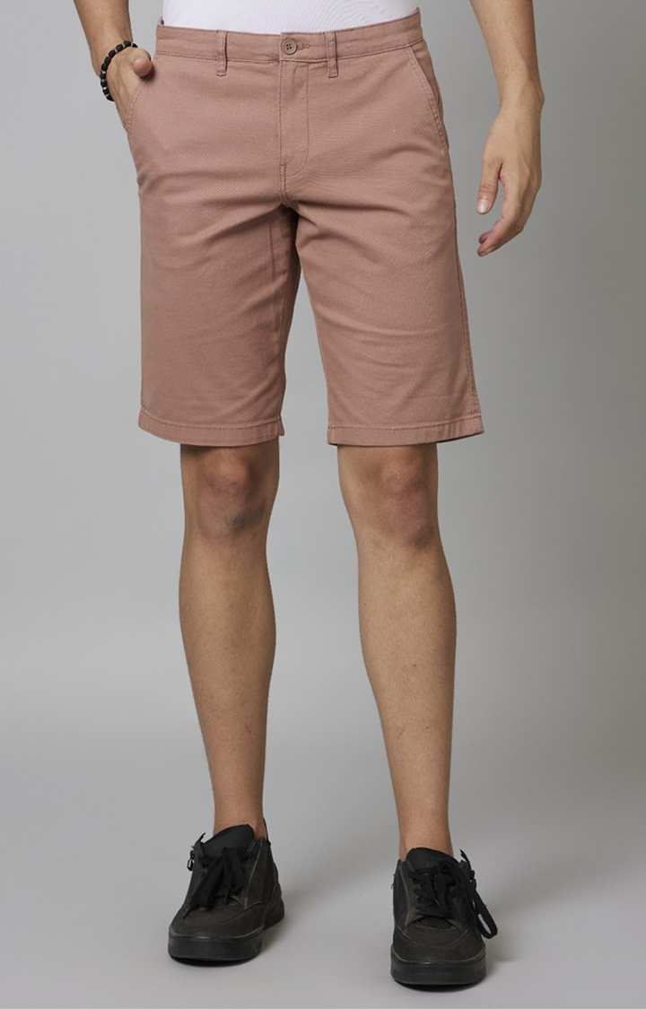 Peach Regular Fit Shorts