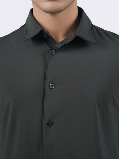 Celio* Men Black Solid Slim Fit Nylon Shirts